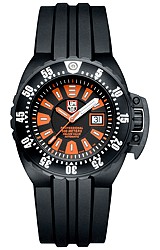 Luminox LIMITED EDITION Deep Diver Automatic, 1500 Series Orange Markers, Black PVD Case, Blue & Green Tritium