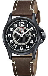 Luminox Automatic Field Series Black Dial, 'PVD' Stainless Steel Case and Leather Strap (1807)