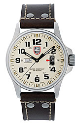 Luminox Field Day/Date Series Creme Dial, Brown Leather Strap (1827)
