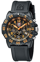 Luminox Colormark Chronograph Series Black Dial - Orange Hands and Markers (3089)