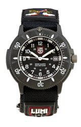 Luminox Navy Seals FASTSTRAP Dive Watches Black Dial, Navy Seals Logo Velcro Strap (3901)