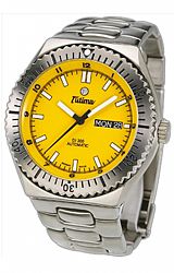 Tutima DI 300, 25 Jewel Automatic Titanium Dive Watches Yellow Dial, Brushed Titanium Case and Bracelet