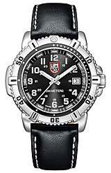 Luminox Ladies Steel COLORMARK Series - 38mm Black Dial, Black Leather Strap (7251)