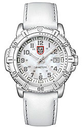 Luminox Ladies Steel COLORMARK Series - 38mm MOP Dial, While Leather Strap (7257)
