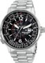Citizen Nighthawk 24 Hour Flight Watch Eco-Drive All Stainless Steel