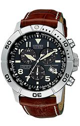 Citizen Titanium Racing Chronograph Alarm, Perpetual Calendar, Padded & Stitched Leather Strap