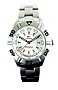 H3 Tactical Lady Commander Tritium Watch White Silver Dial, Green Tritium, Steel Case & Bracelet