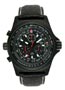 Torgoen Swiss T1 Computer Flight Watch BlackDial, Black PVD Case, Black Leather Strap