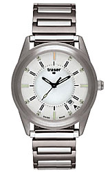 Traser Classic Translucent Series Silver Dial, Elastic Steel Strap (t4302.24c.e3a.08)